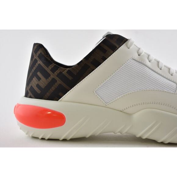 Fendi Mens White FF Technical Fabric Logo Sneaker Flat Trainer UK 7.5 US 8.5 - Picture 4 of 11